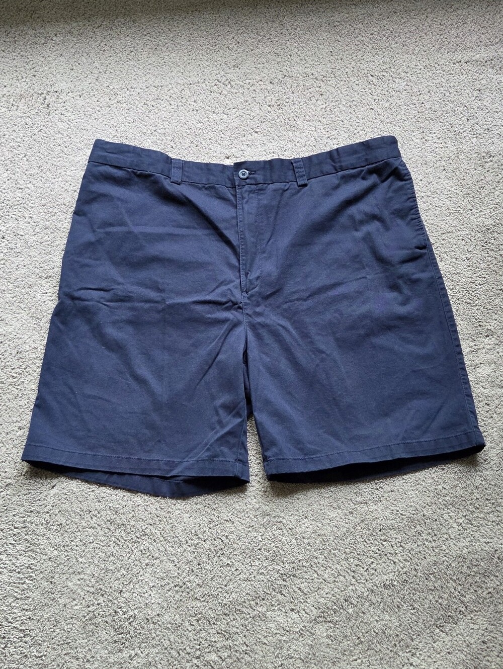 Harbor Bay Men's Navy Blue Classic Chino Shorts, Size 46R Neutral Casual Cotton